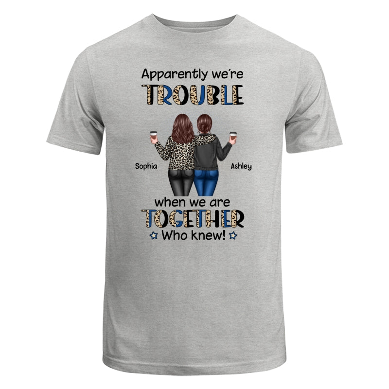 Half Leopard Denim Best Friends Trouble Together Personalized Shirt