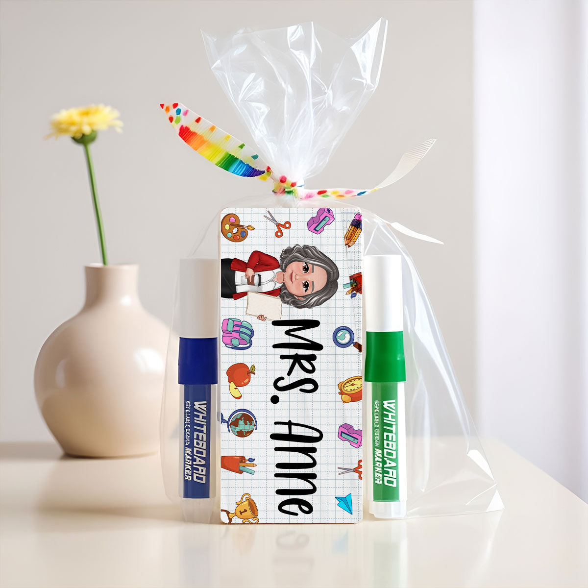 Teacher School Things Personalized Chalkboard/Whiteboard Eraser with Marker, Teacher Appreciation Gift, Back To School Gift