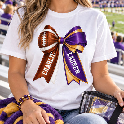 Custom Football & Cheer Name - Personalized Shirt - Game Day Shirt, Football Girlfriend Shirt, Cheer Mom Shirt