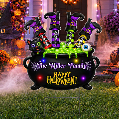 Trending Witch Legs - Personalized Yard Sign - Halloween Decoration For Family, Grandparents