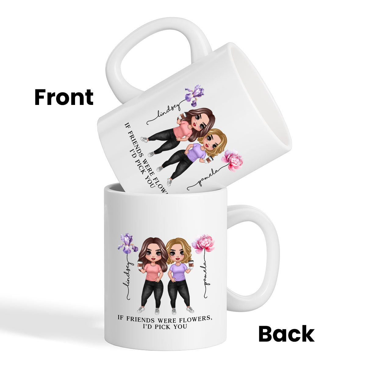 If Friends Were Flowers Birth Month Flowers Gift For Best Friends Besties Personalized Mug