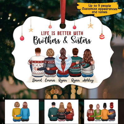 Family Besties Siblings Gift Personalized Christmas Ornament