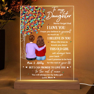 Colorful Tree To My Daughter Personalized Rectangle Acrylic Plaque LED Lamp Night Light