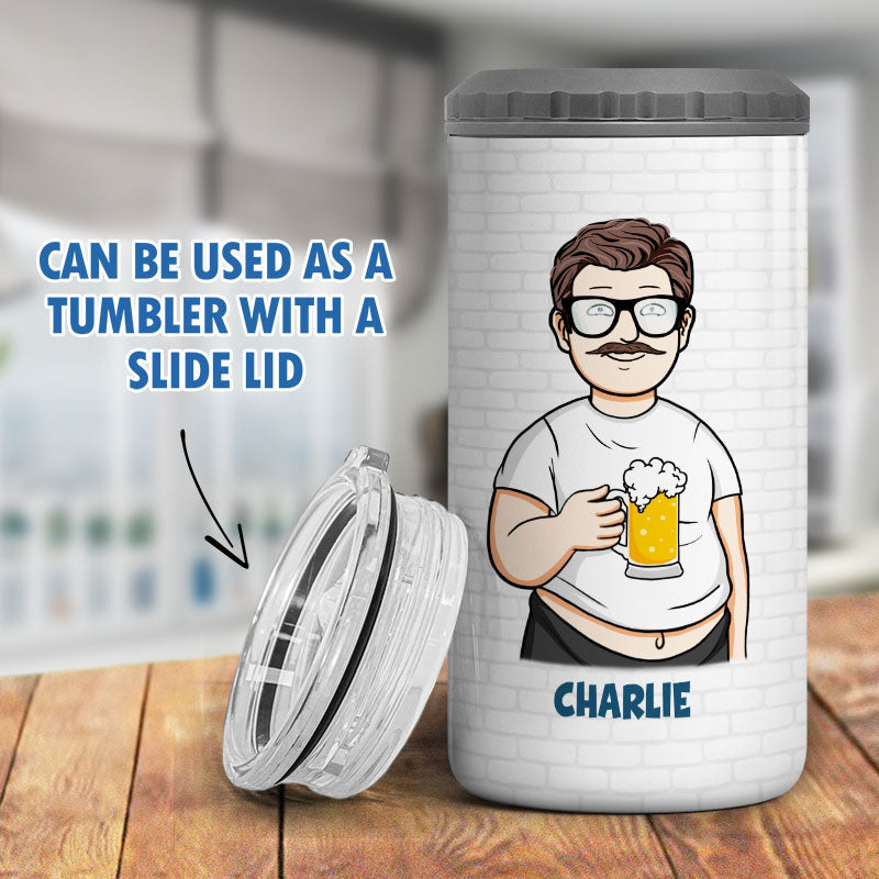 Cartoon Man It‘s Not A Dad Bod It’s A Father Figure Personalized 4 In 1 Can Cooler