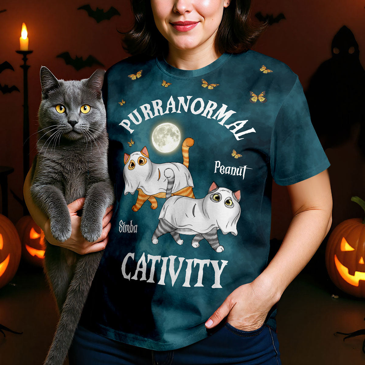 Halloween Cats Purranormal Cativity Personalized 3D Shirt