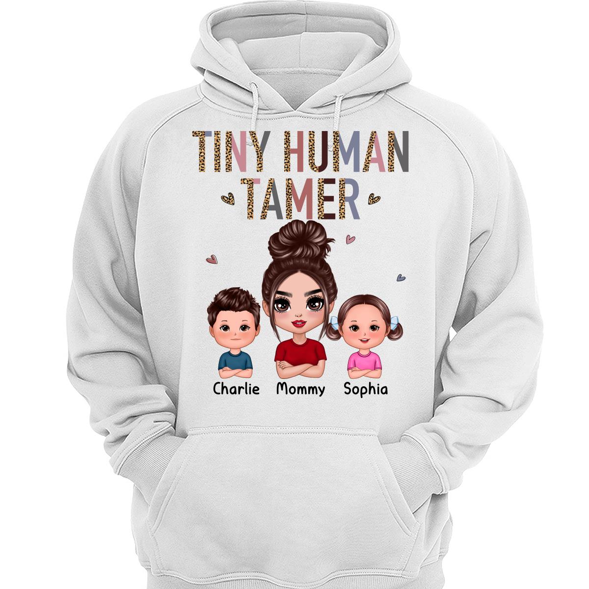 Tiny Human Tamer Doll Mother Kids Leopard Pattern Funny Personalized Shirt