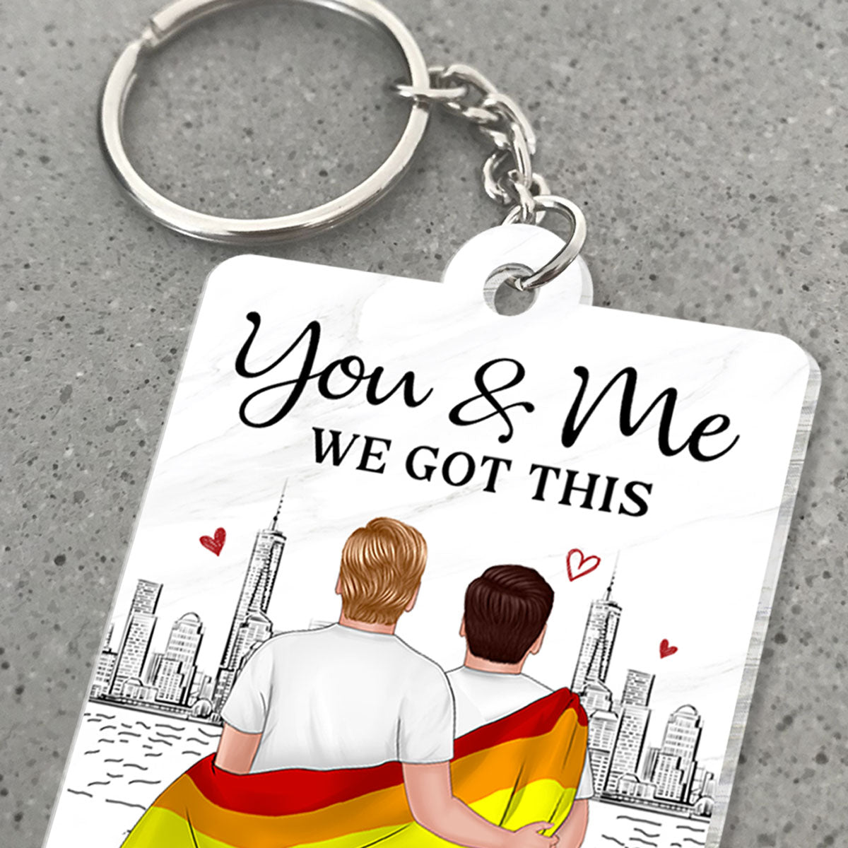 You're My Rainbow LGBT Couple Favorite Song QR Code Personalized Acrylic Keychain