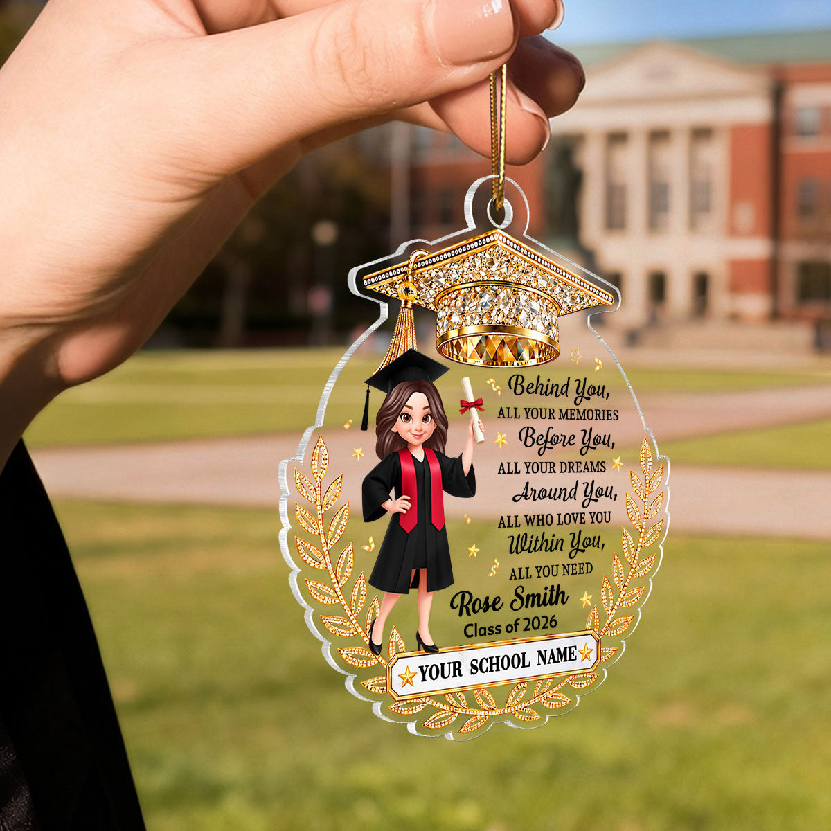 Before You All Your Dreams Graduation - Personalized Acrylic Ornament - Christmas Gift, Graduation Gift For Graduates, Daughter, Son, Granddaughter, Grandson
