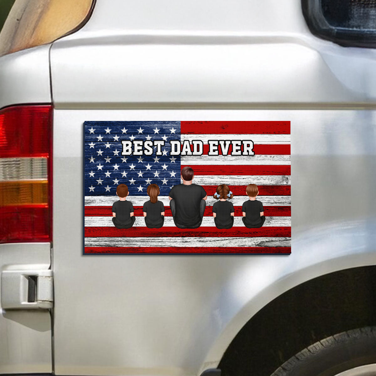 #1 Dad, Best Dad Ever Personalized Car Magnet, Gift For Dad