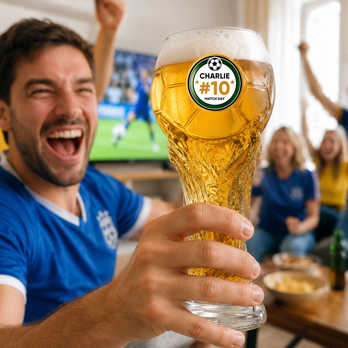 World Cup 2026 Match Day Football Soccer Game - Personalized Trophy Beer Glass - Birthday Gift for Him, Gift for Dad