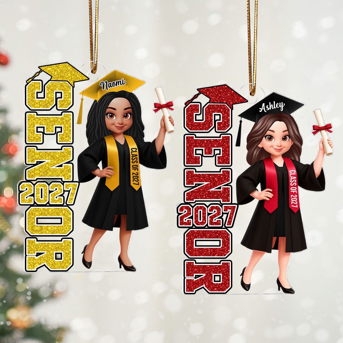Trending Senior 2026 2027 - Personalized Acrylic Ornament - Christmas Gift For Seniors, Daughter, Son, Granddaughters, Grandsons