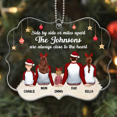 Pajamas Family Side By Side In House Personalized Acrylic Ornament