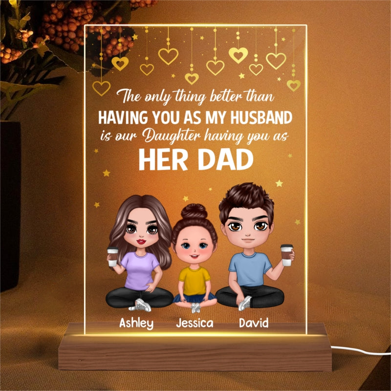 Our Children Having You As Daddy Personalized Rectangle LED Night Light