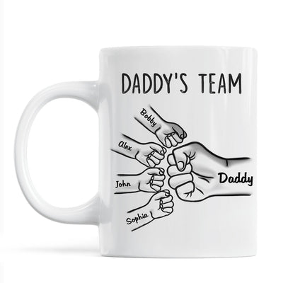 Daddy‘s Team Fist Bump Outline 3D Inflated Effect Personalized Mug