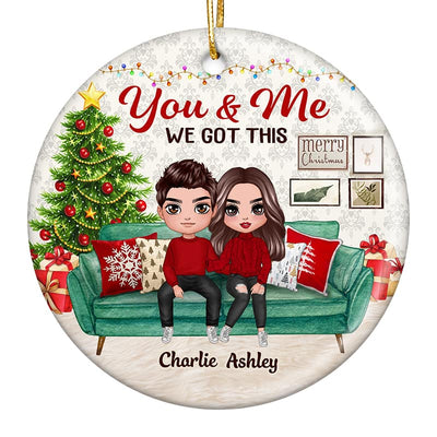 Couple We Got This Sitting On Sofa Personalized Circle Ornament