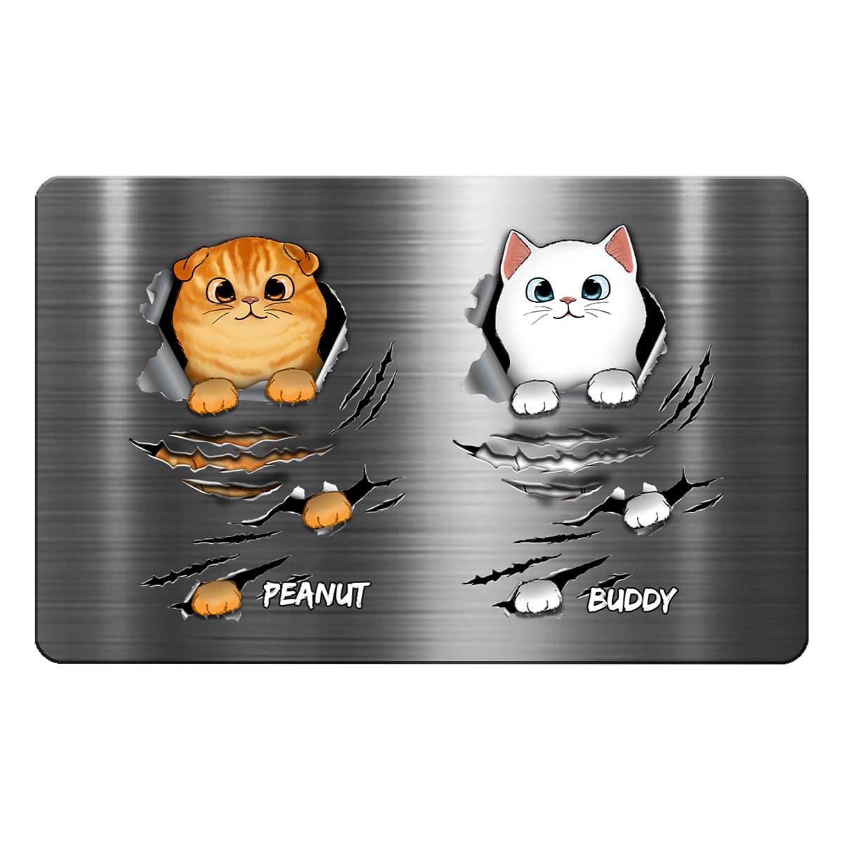 Cats Metal Scratch Personalized Metal Wallet Card