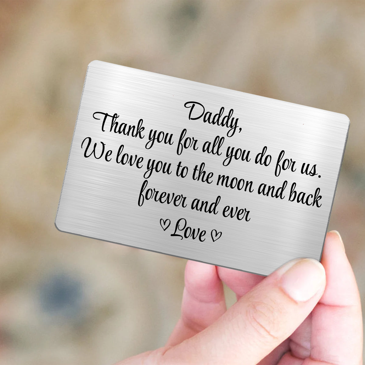 Doll Kids Dad Thank You For All Personalized Metal Wallet Card