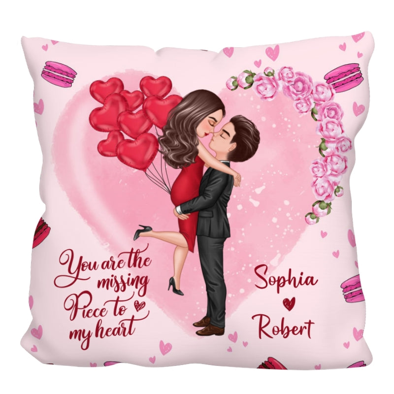 Doll Couple Kissing Hugging Personalized Pillow - Gift For Him Gift For Her