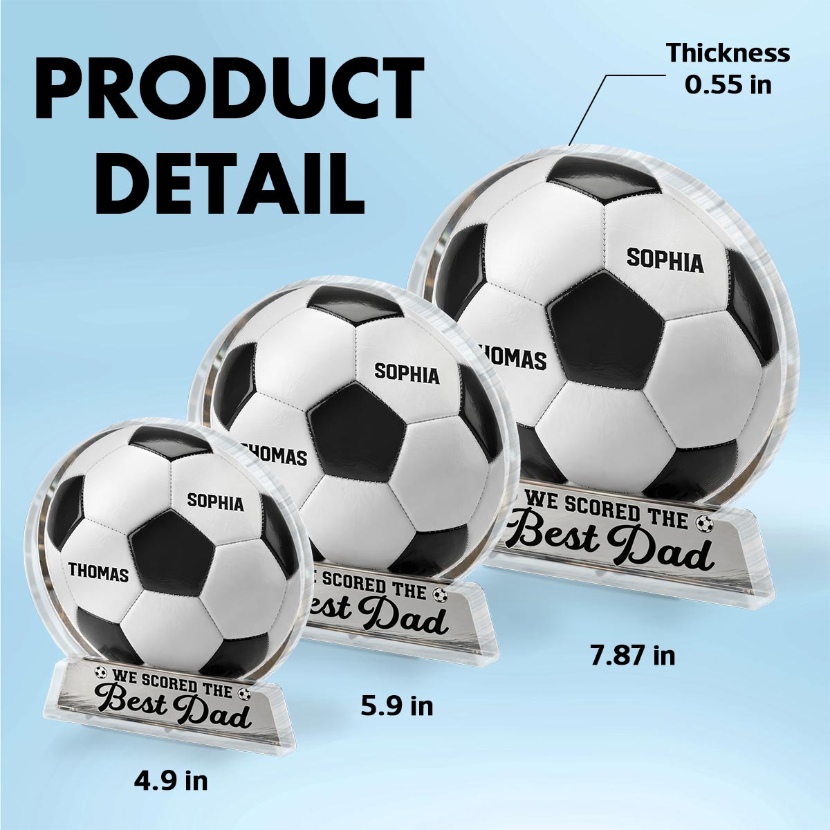 We Scored The Best Dad - Personalized Acrylic Block Plaque - Father's Day Gift For Soccer Dad