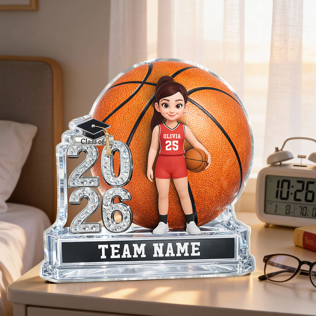 Basketball Senior Keepsake 2D Flat - Personalized Acrylic Block Plaque - Graduation Gift For Son, Daughter, Graduates Class of 2026