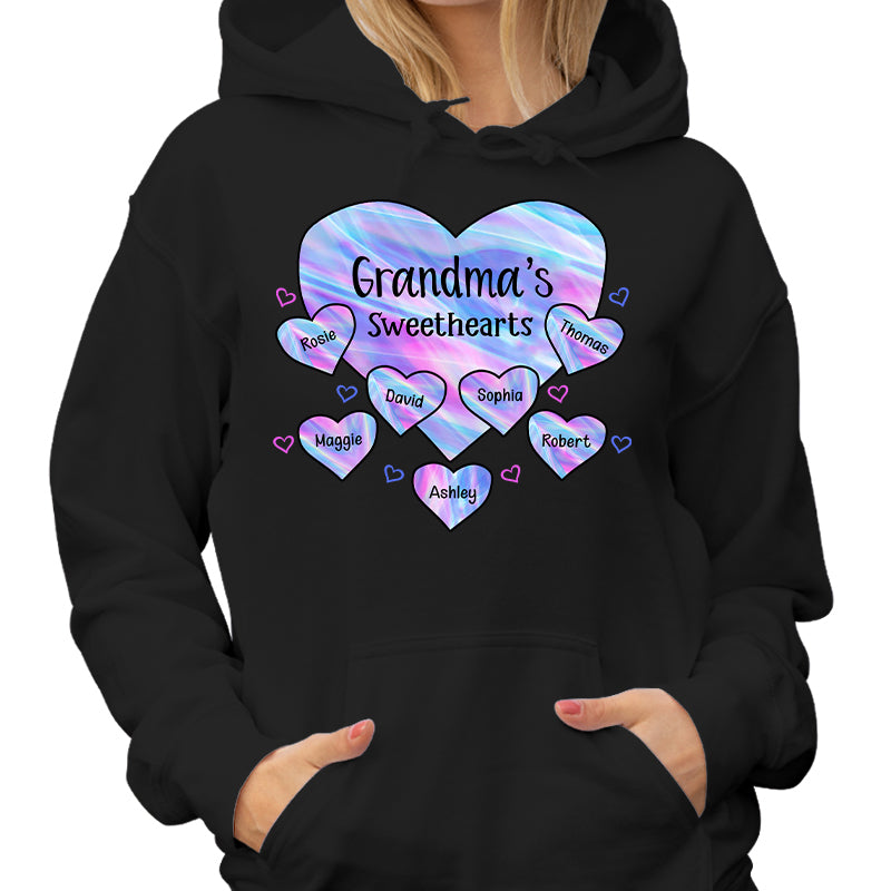 Grandma Mom Sweethearts Hologram Pattern Personalized Shirt