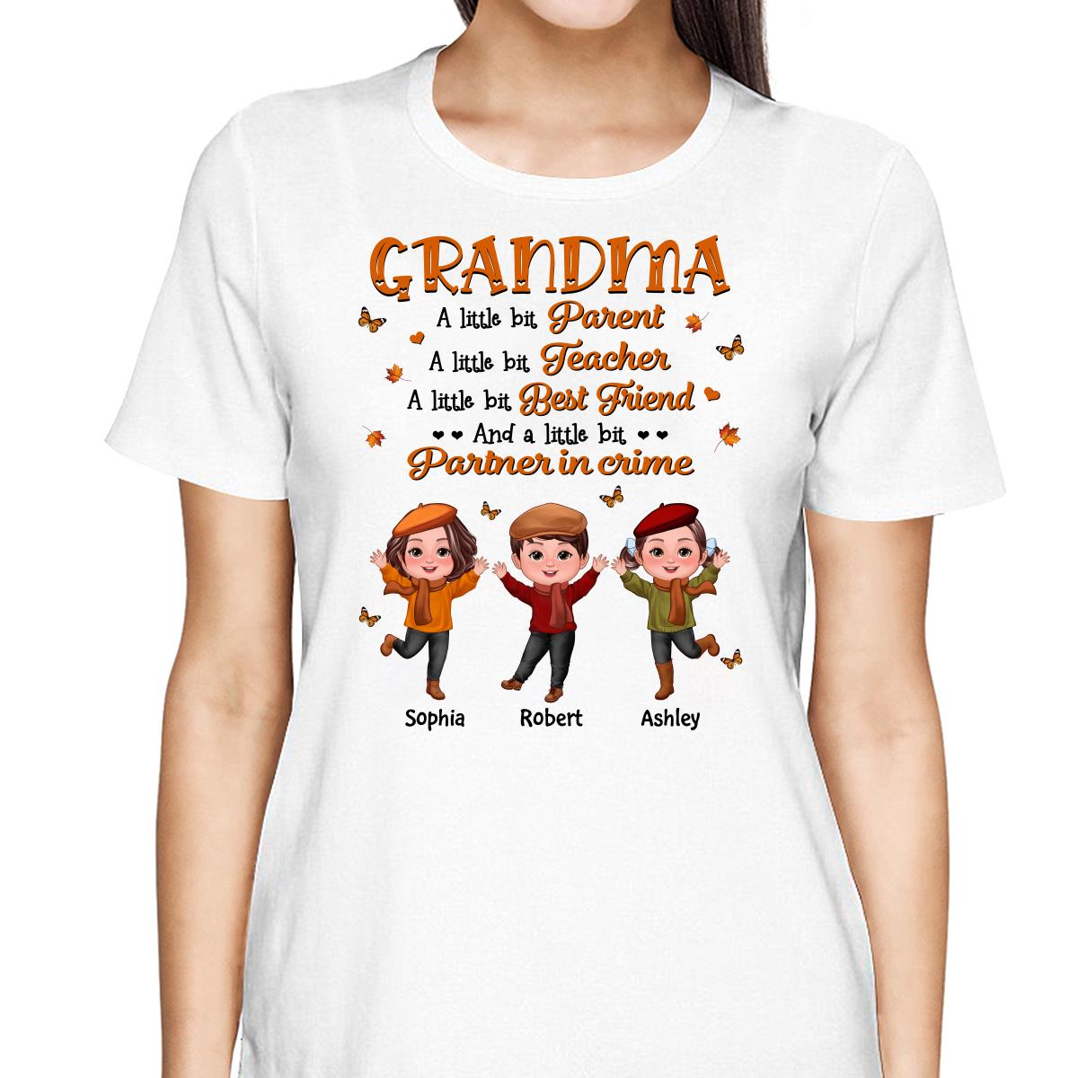 Grandma Fall Season Parent Teacher Best Friend Personalized Shirt