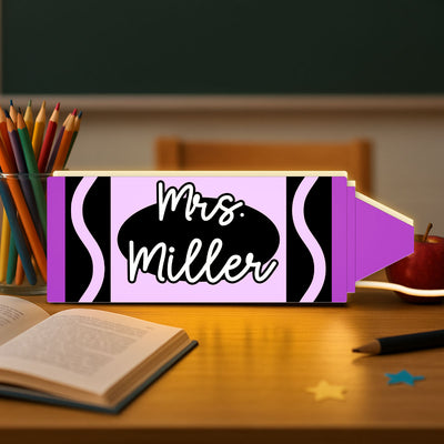 Teacher Crayon Personalized Light Box, Teacher Appreciation Gift, Back To School Gift