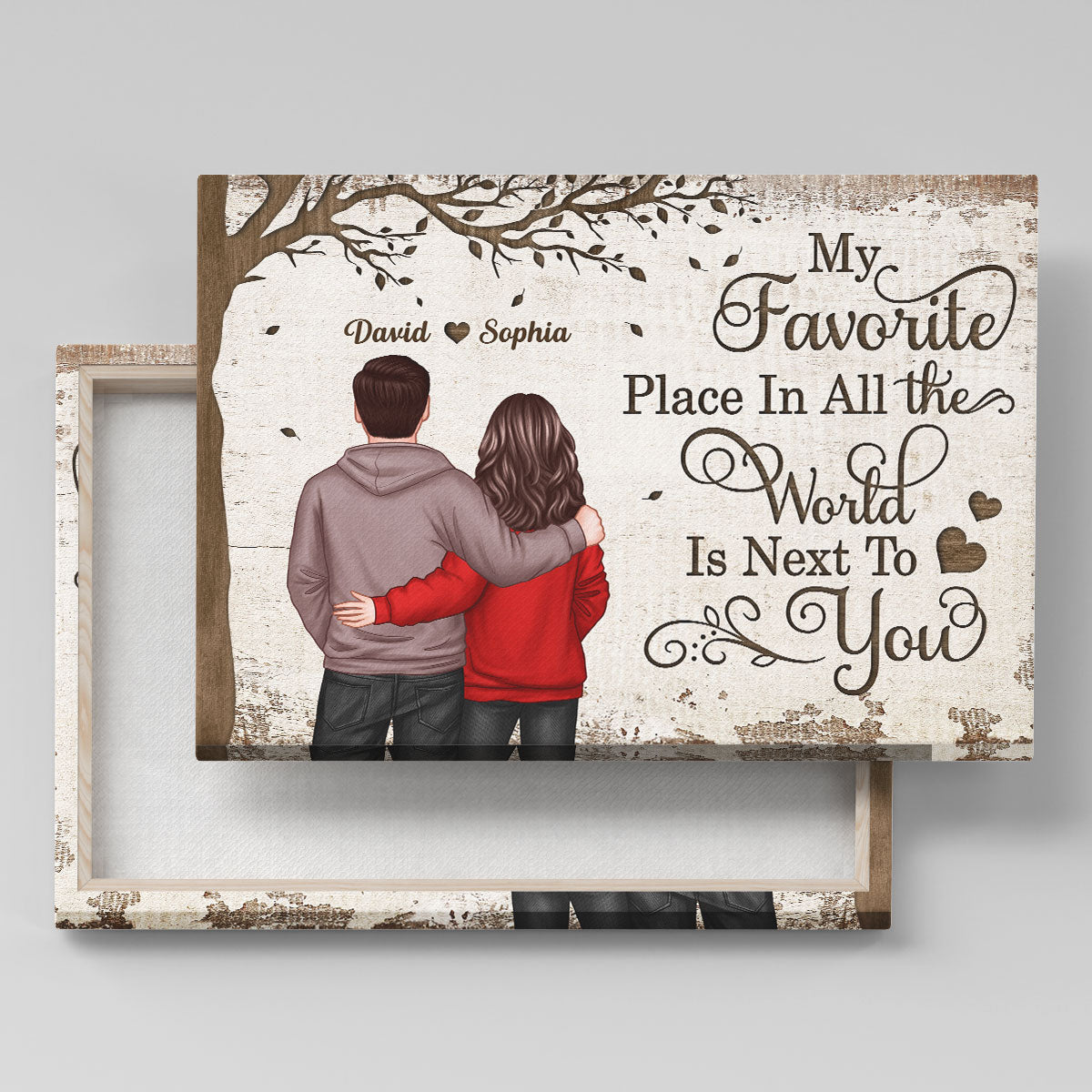 Favorite Place In The World Couple Back View - Personalized Poster - Unique Valentine's Day Gift For Him, Gift For Her