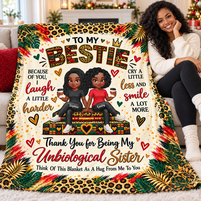 Best Friends Forever To My Bestie - Personalized Fleece Blanket - Christmas Gift Best Friends, Besties