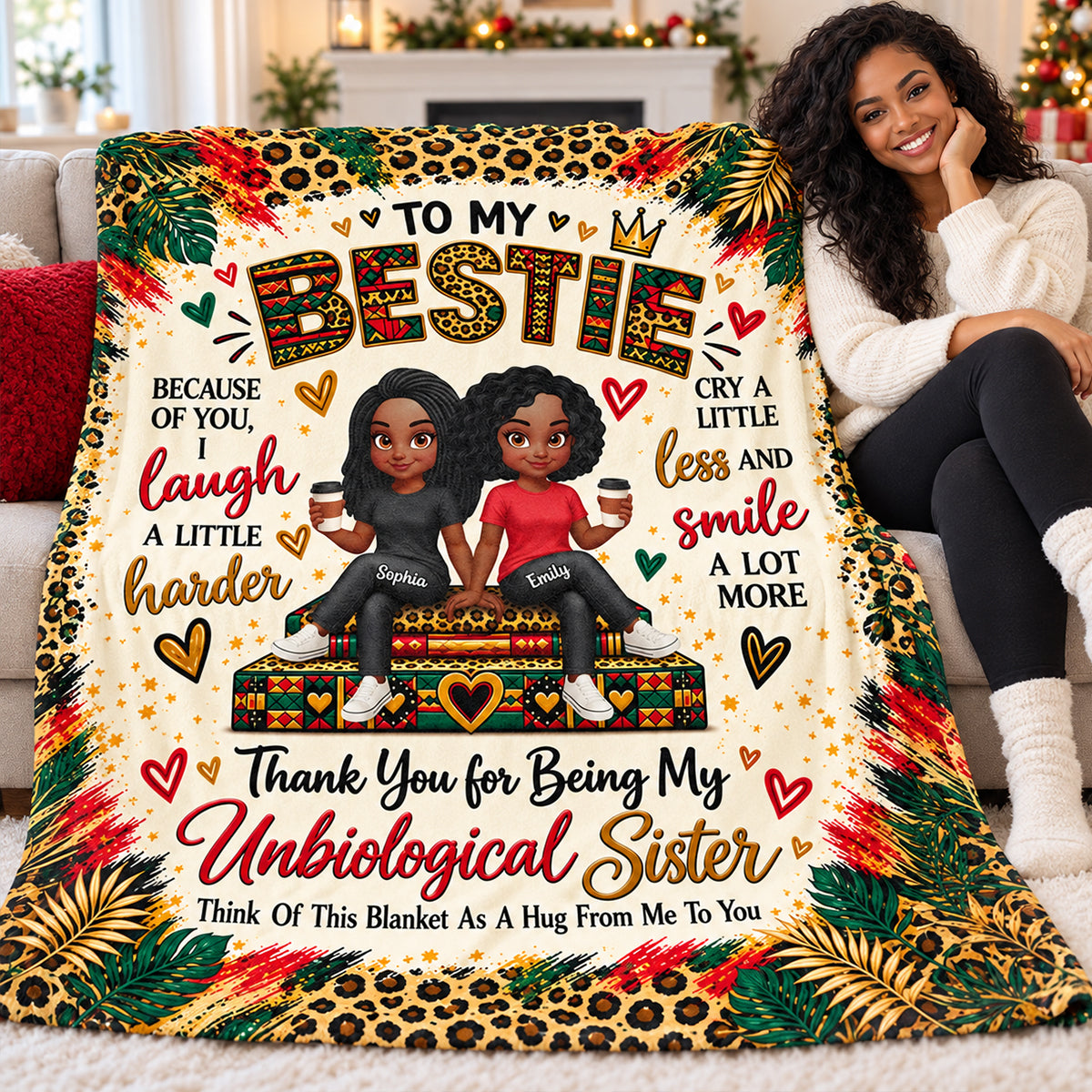 Best Friends Forever To My Bestie - Personalized Fleece Blanket - Christmas Gift Best Friends, Besties