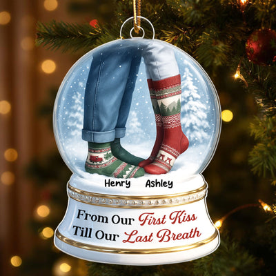 From Our 1st Kiss till Our Last Breath 3D Effect Snow Globe - Personalized Acrylic Ornament - Christmas Gift for him, Gift for her