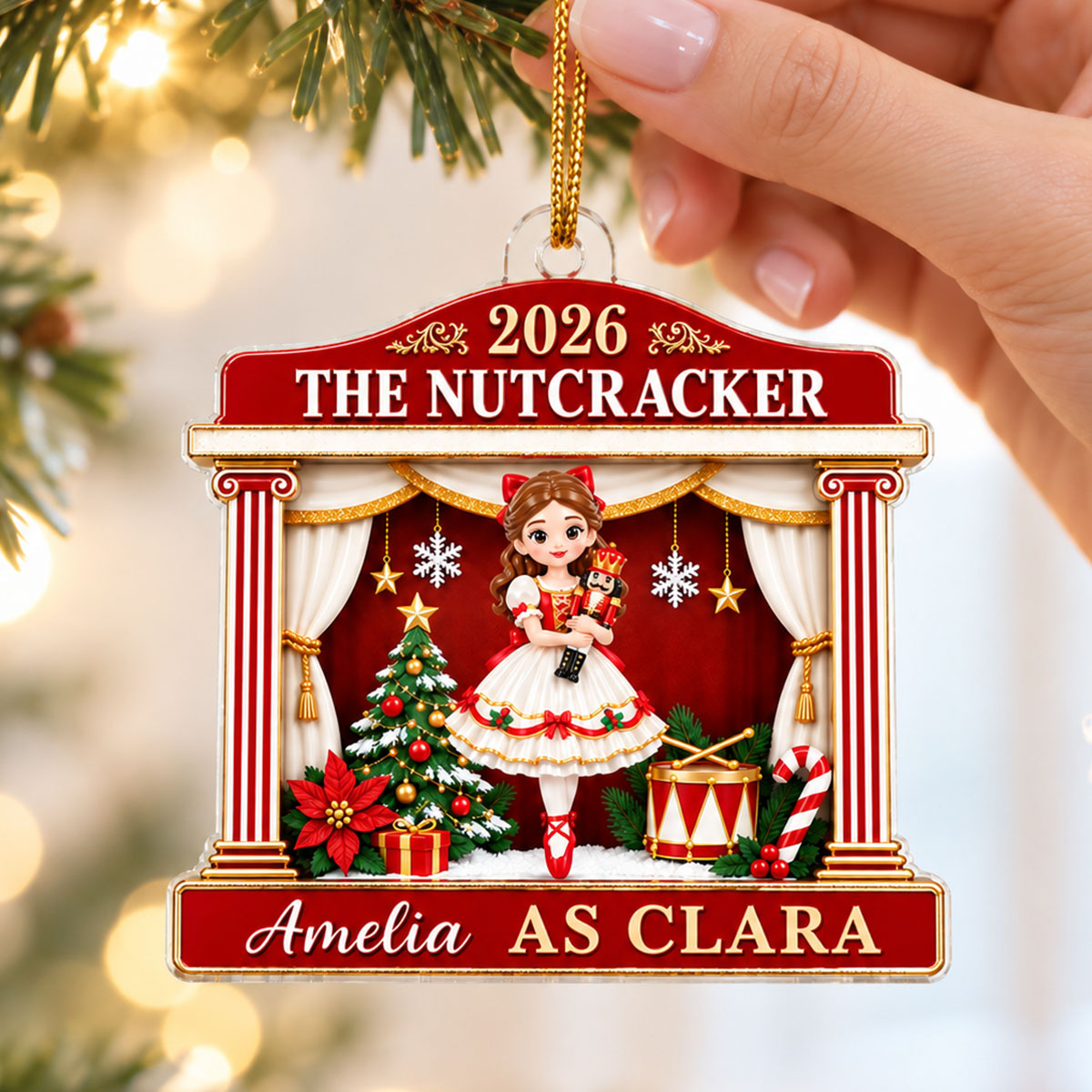 The Nutcracker Custom Name And Character - Personalized Acrylic Ornament - Christmas Gift For Ballet Dancers, Girls, Boys