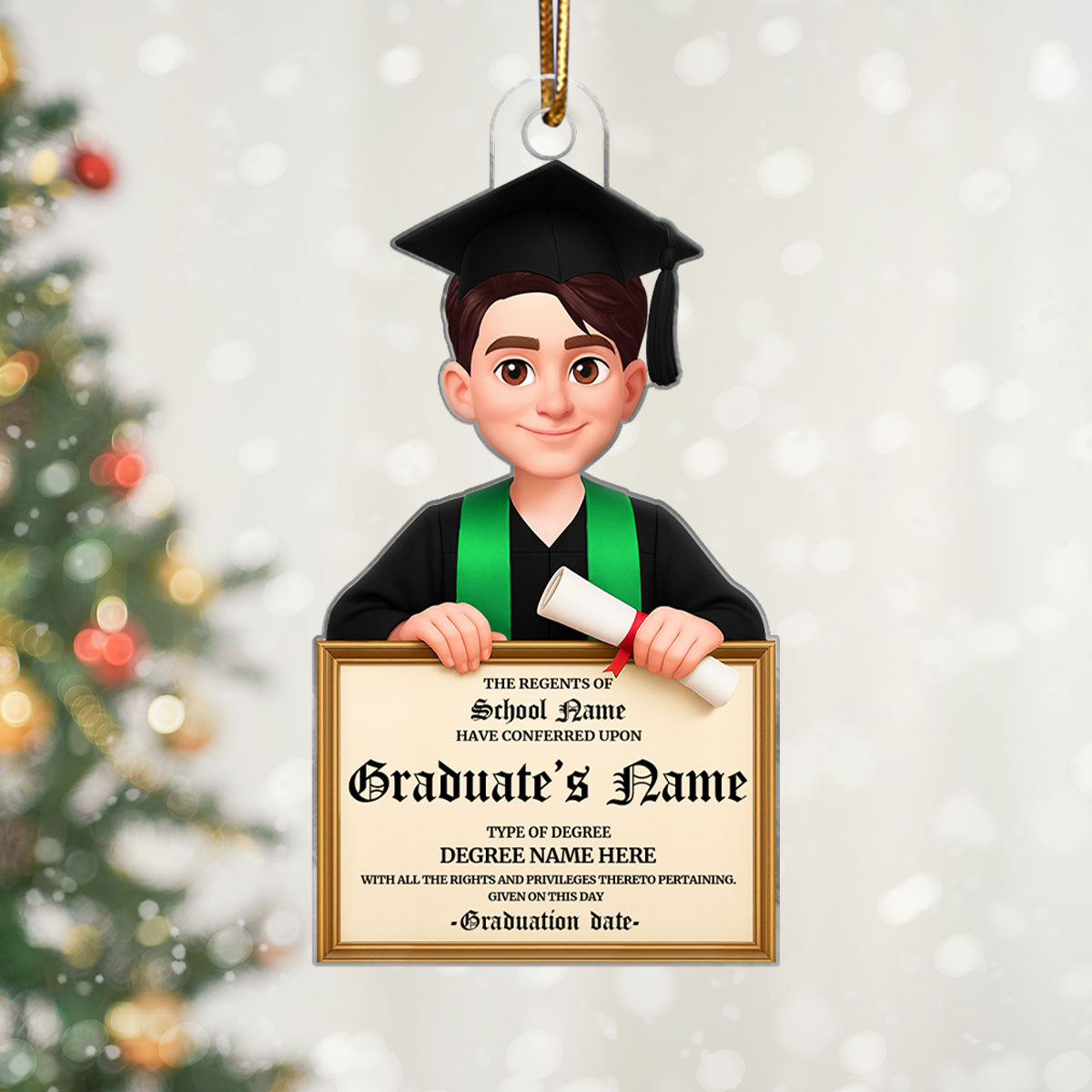College Graduation High School Graduation and University Graduation - Personalized Acrylic Ornament - 2025 - Graduation Gifts