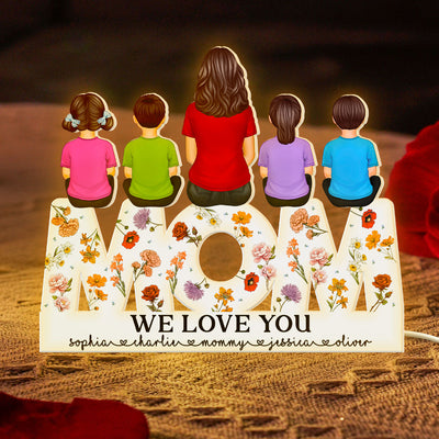 MOM Floral Personalized Light Box, Heartfelt Gift For Mom