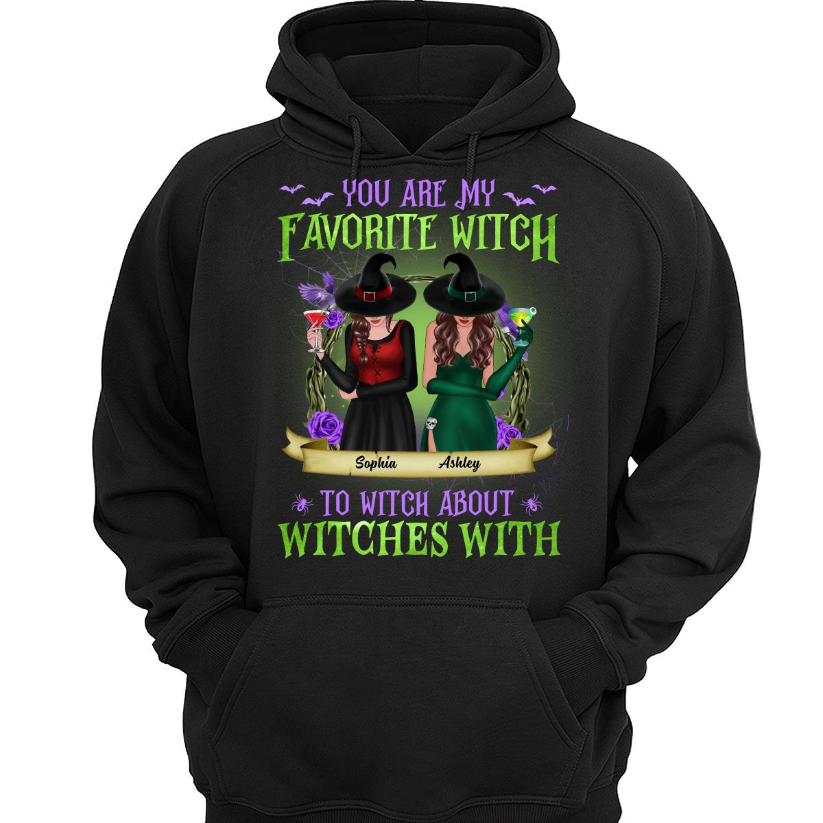 Green And Purple Halloween Front View Besties Gift For Best Friends Personalized Shirt