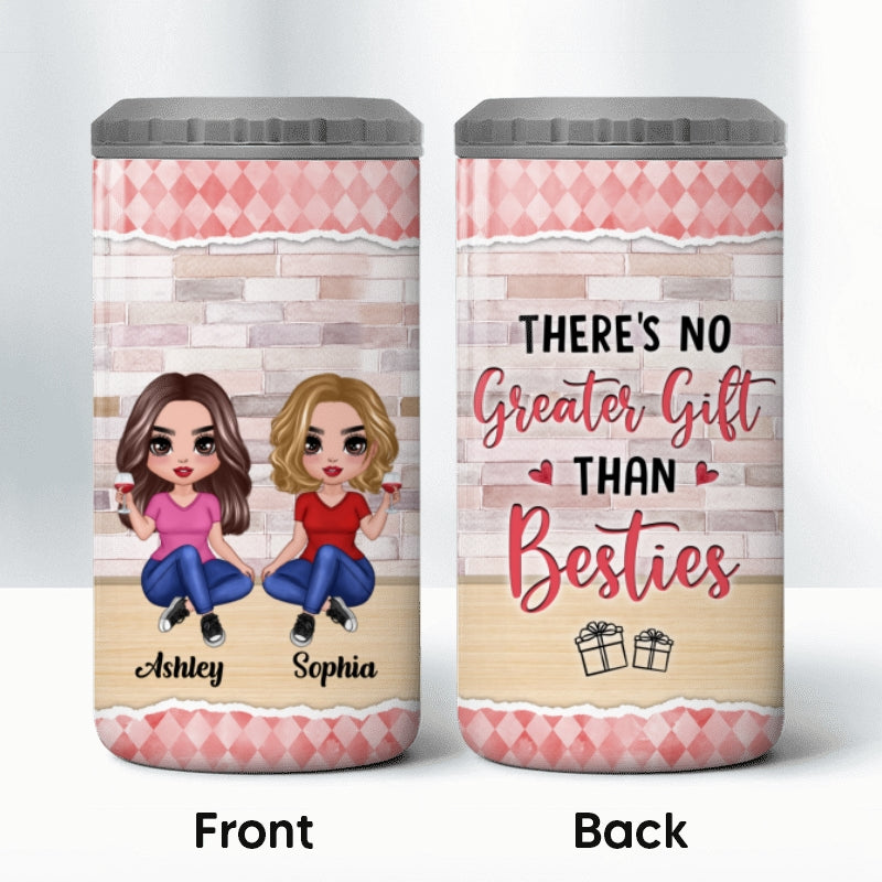 Pastel Brick Besties Sisters Personalized 4 In 1 Can Cooler