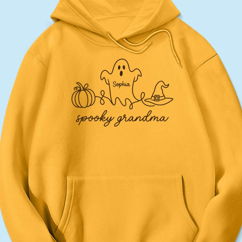Spooky Grandma Ghost Grandkids Names - Personalized Shirt - Halloween Gift For Grandma