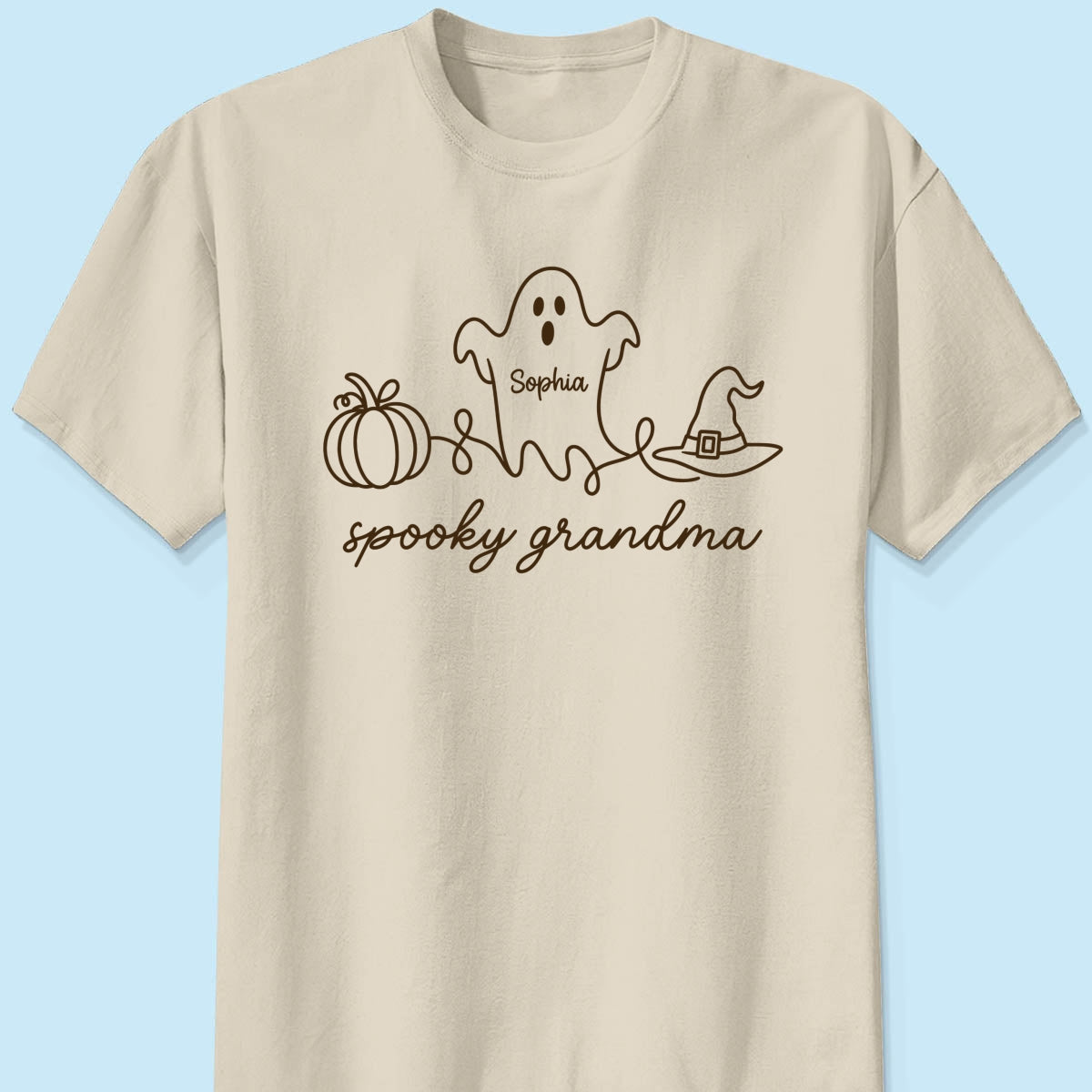 Spooky Grandma Ghost Grandkids Names - Personalized Shirt - Halloween Gift For Grandma