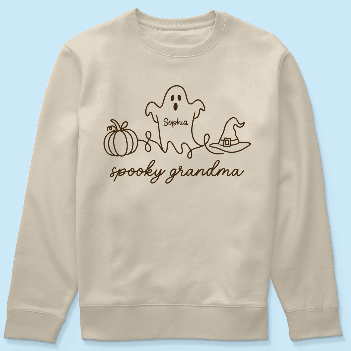 Spooky Grandma Ghost Grandkids Names - Personalized Shirt - Halloween Gift For Grandma