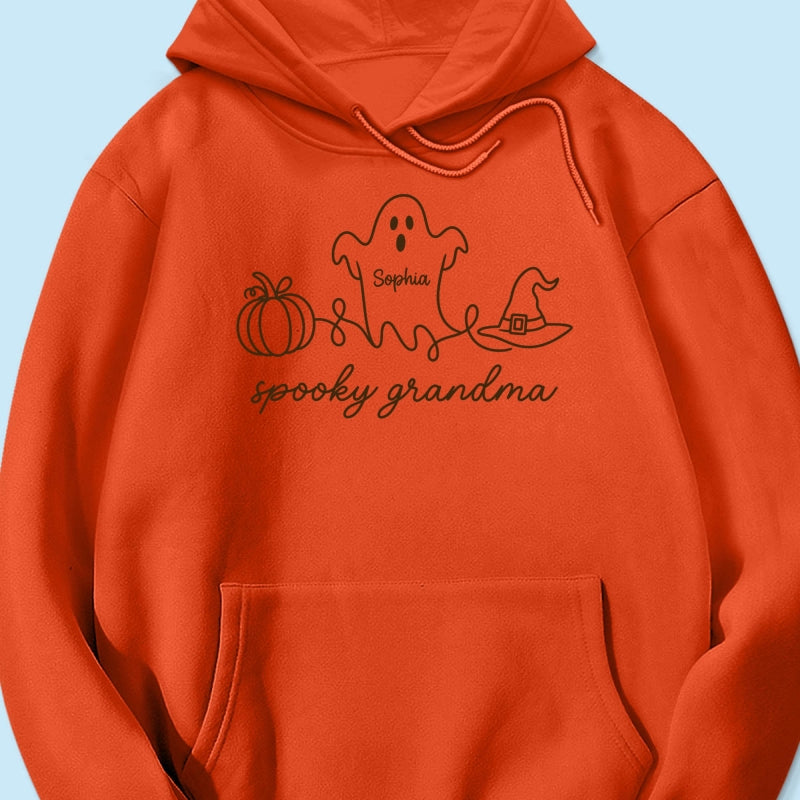 Spooky Grandma Ghost Grandkids Names - Personalized Shirt - Halloween Gift For Grandma