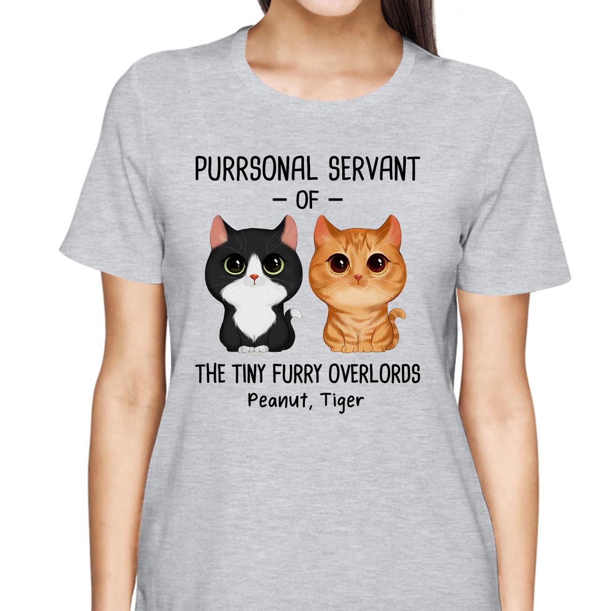 Purrsonal Servant Of Watercolor Cute Cats Personalized Shirt