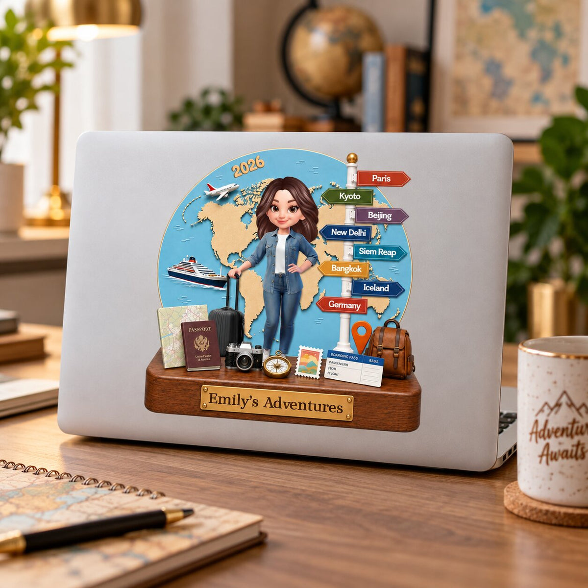 Traveling Destination Travel Adventure 2D Flat - Personalized Decal