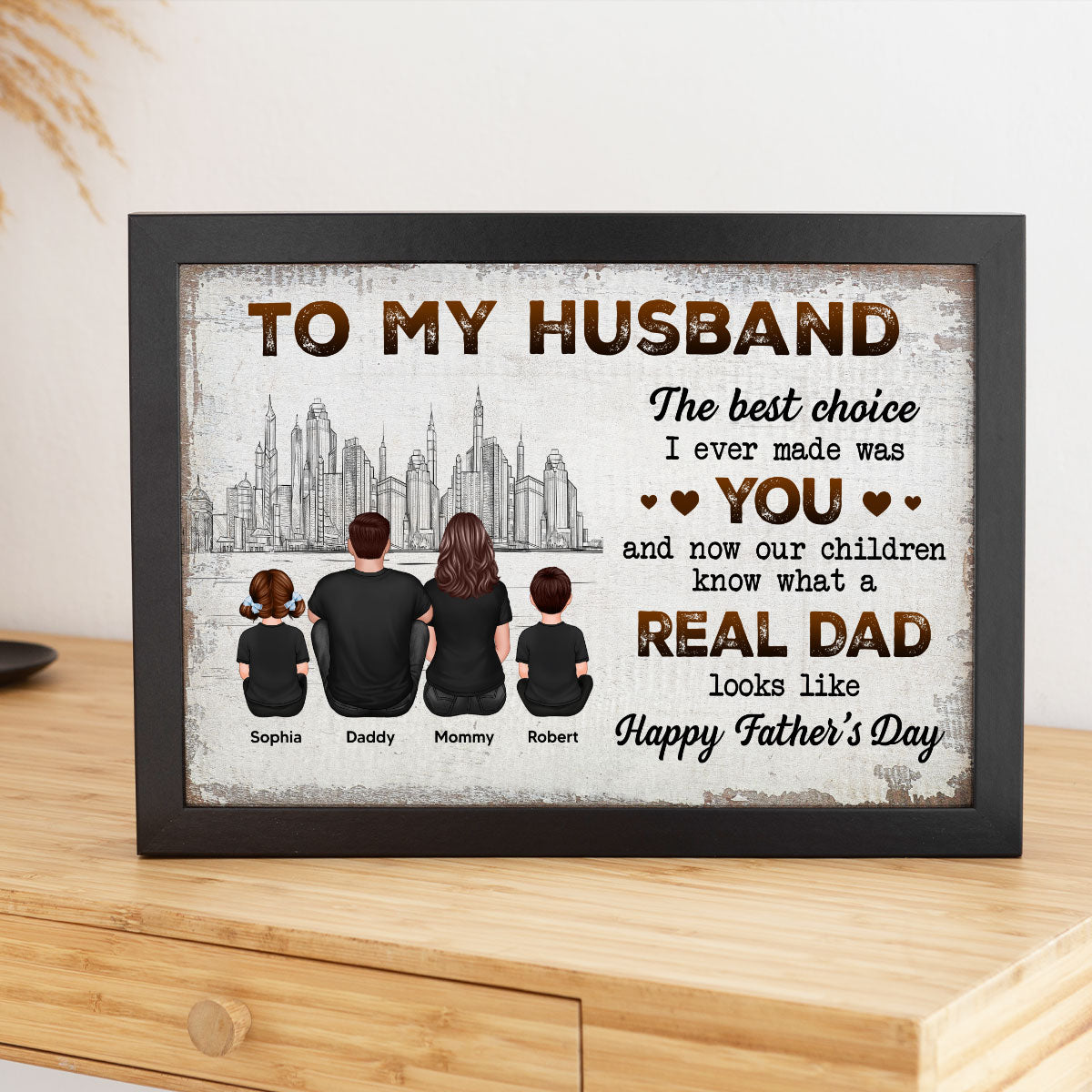 To My Husband Our Children Knows What A Real Dad Looks Like Personalized Poster, Gift For Bonus Dad