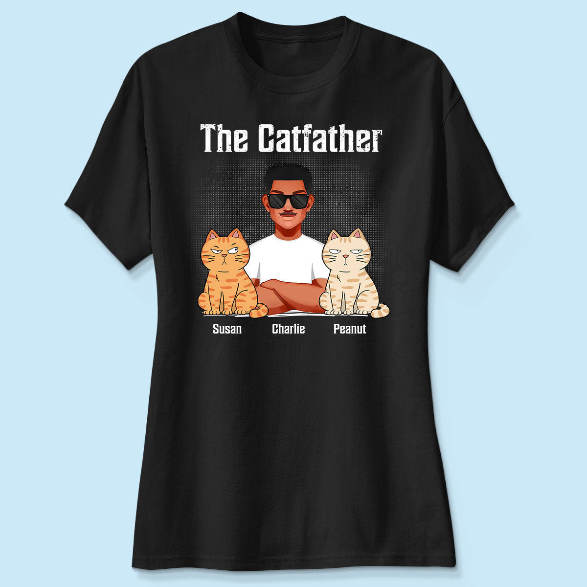 The Catfather Cat Dad Crossed Arms Personalized Shirt