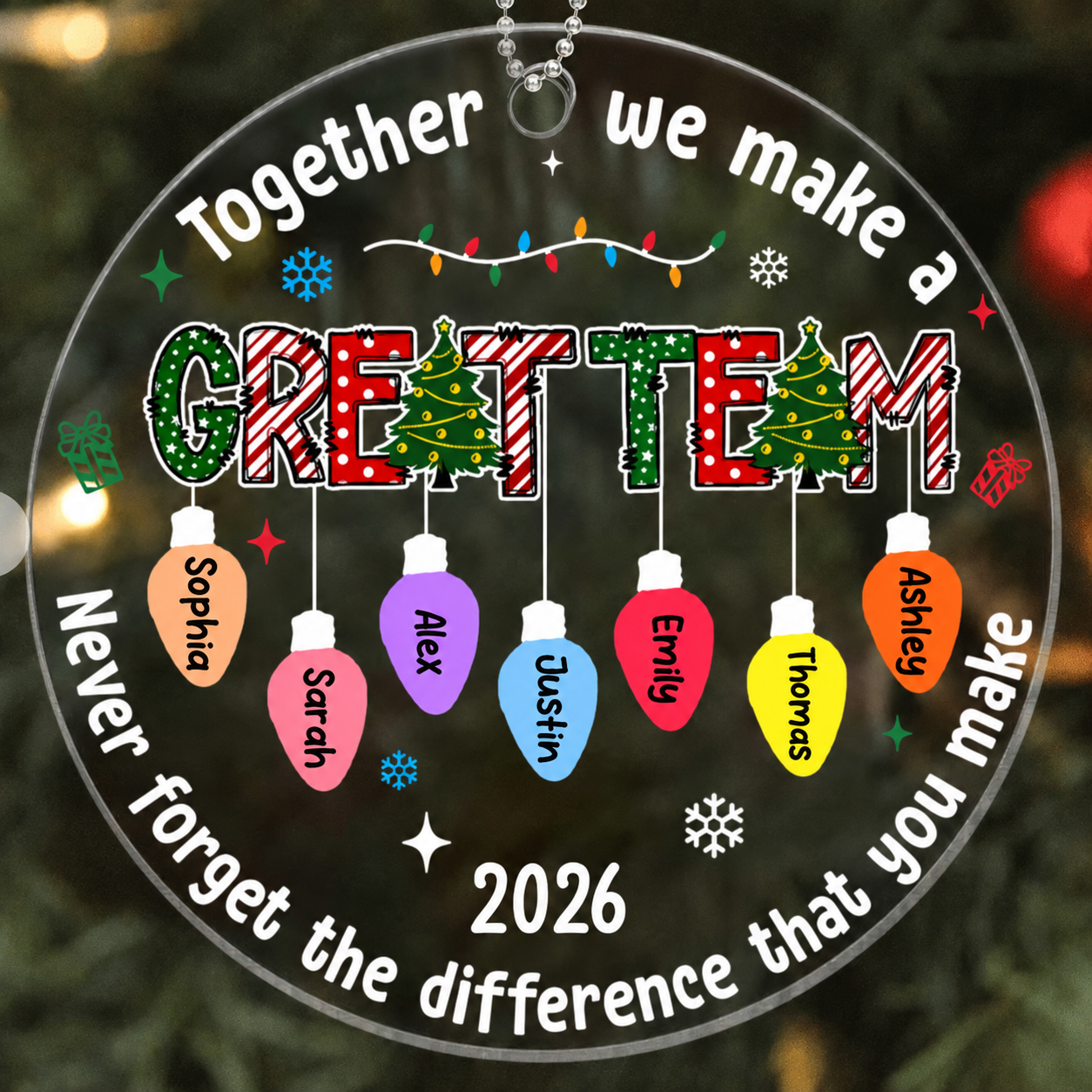 Together We Made A Great Team - Personalized Acrylic Ornament - Gift For Coworkers