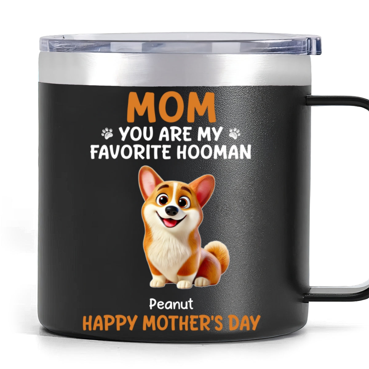 Cartoon Funny Dogs You Are My Favorite Hooman Personalized Stainless Steel Tumbler, Funny Father's Day Gift For Dog Dad