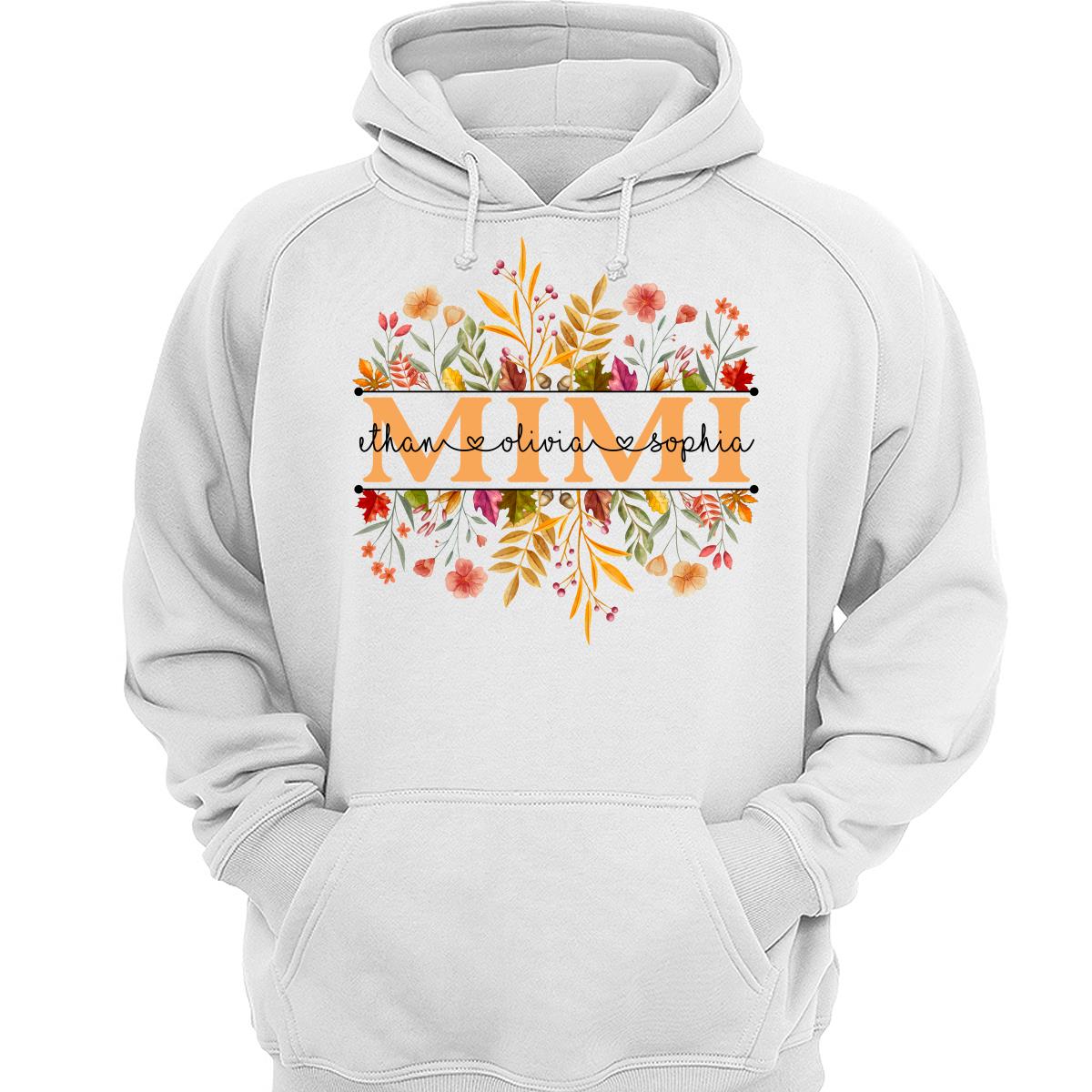 Fall Season Grandma With Grandkids Names Personalized Shirt