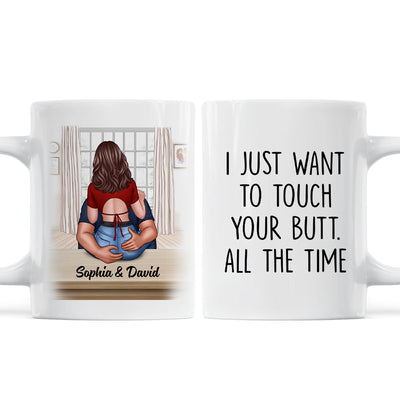 You‘re Hotter Than This Coffee Man Embracing Woman Back View Personalized Mug