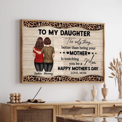 Leopard Pattern Texture To My Daughter From Mom Happy Mother's Day Personalized Poster