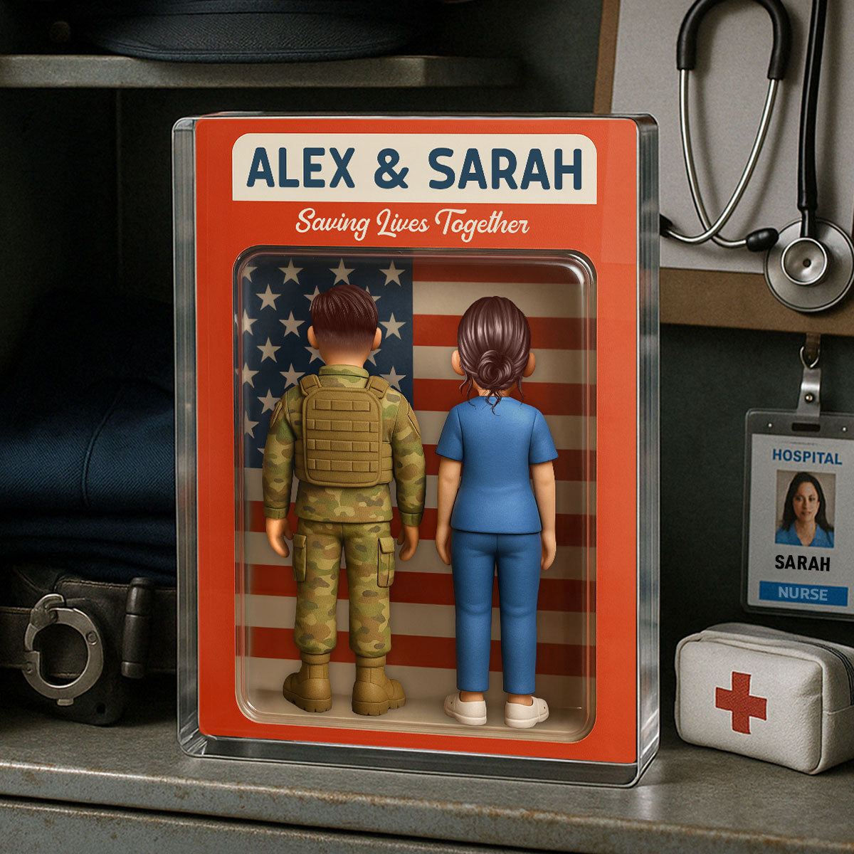 Hero Couple You & Me We Got This Cartoon Figures Style Personalized Acrylic Block Plaque